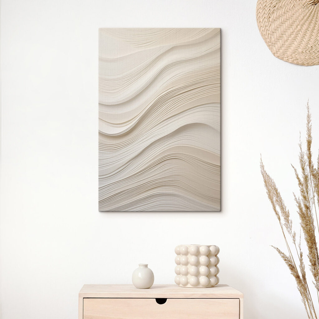 Ondas creme em faixas — interior 3