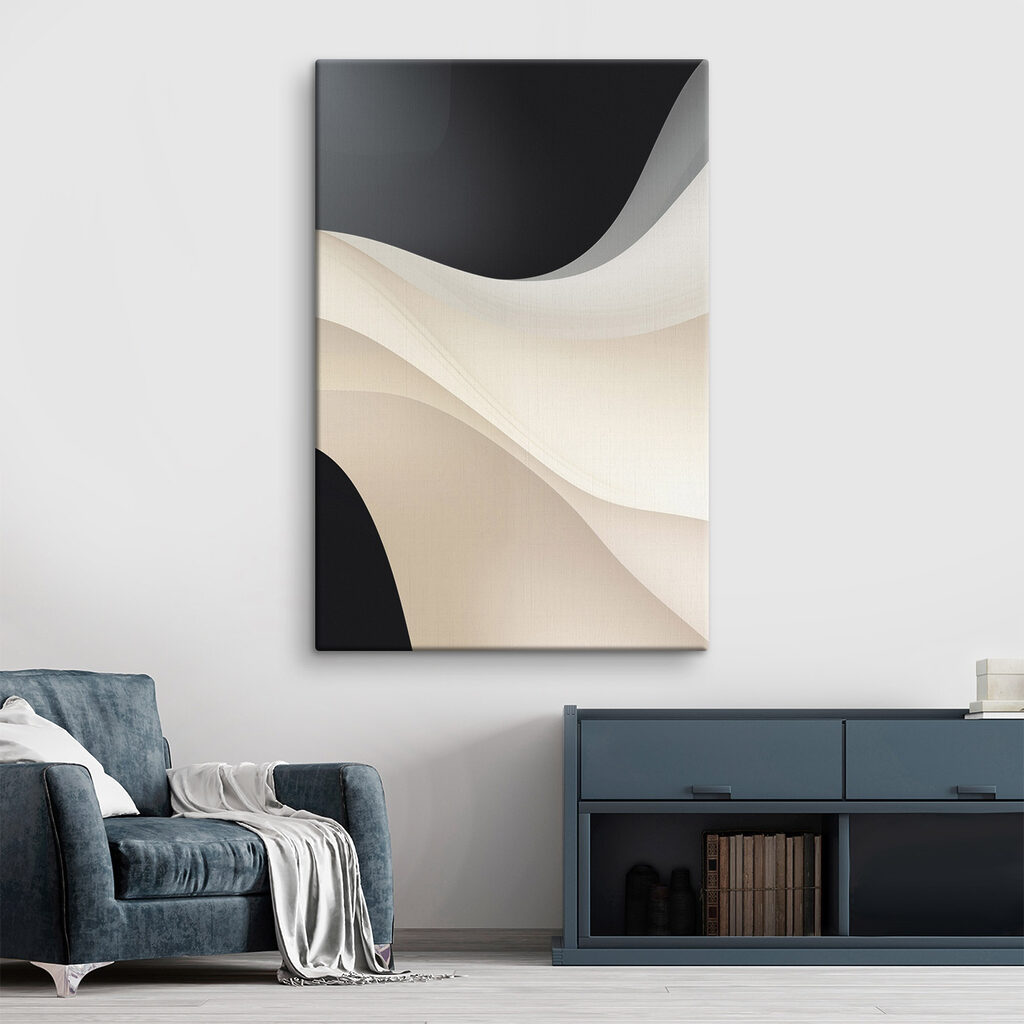 Arco negro sobre creme — interior 1
