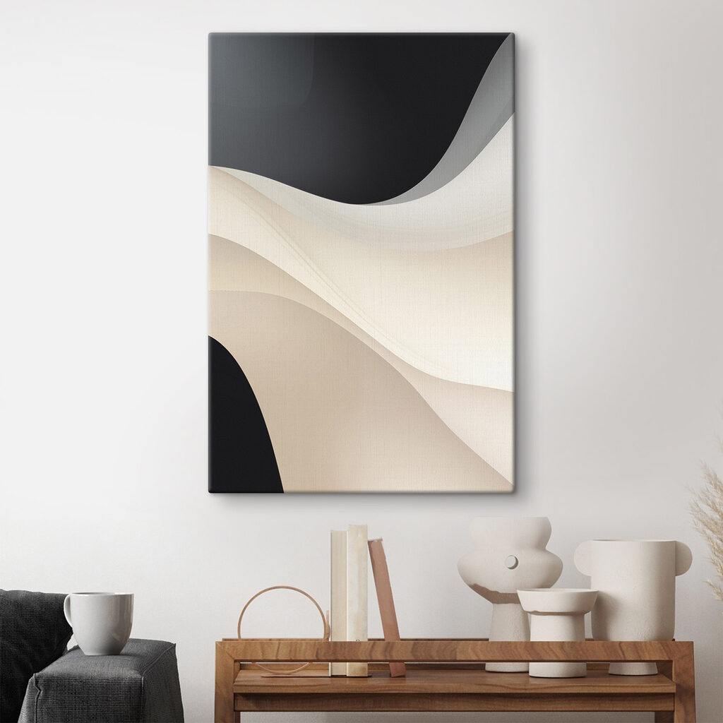 Arco negro sobre creme — interior 2
