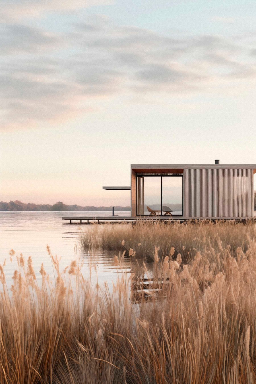 Cabana junto ao lago — design completo