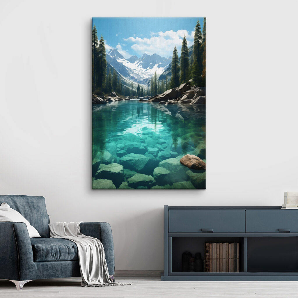 Lago de montanha turquesa — interior 1