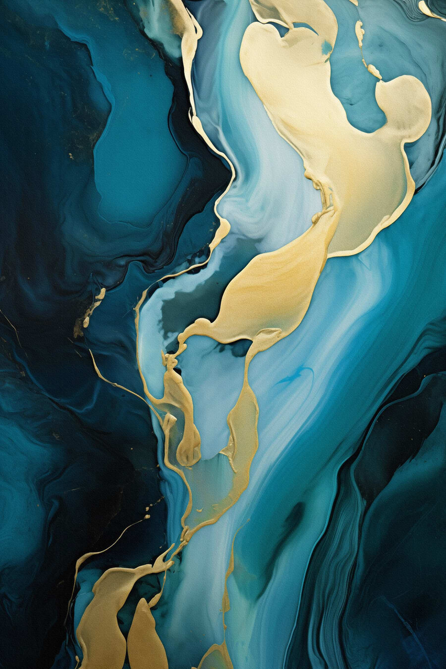Veio dourado sobre azul — design completo