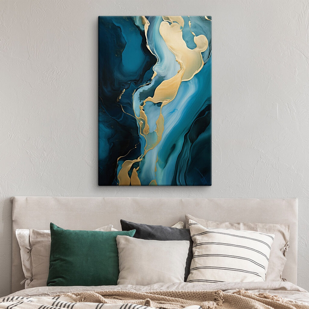 Veio dourado sobre azul — interior 2