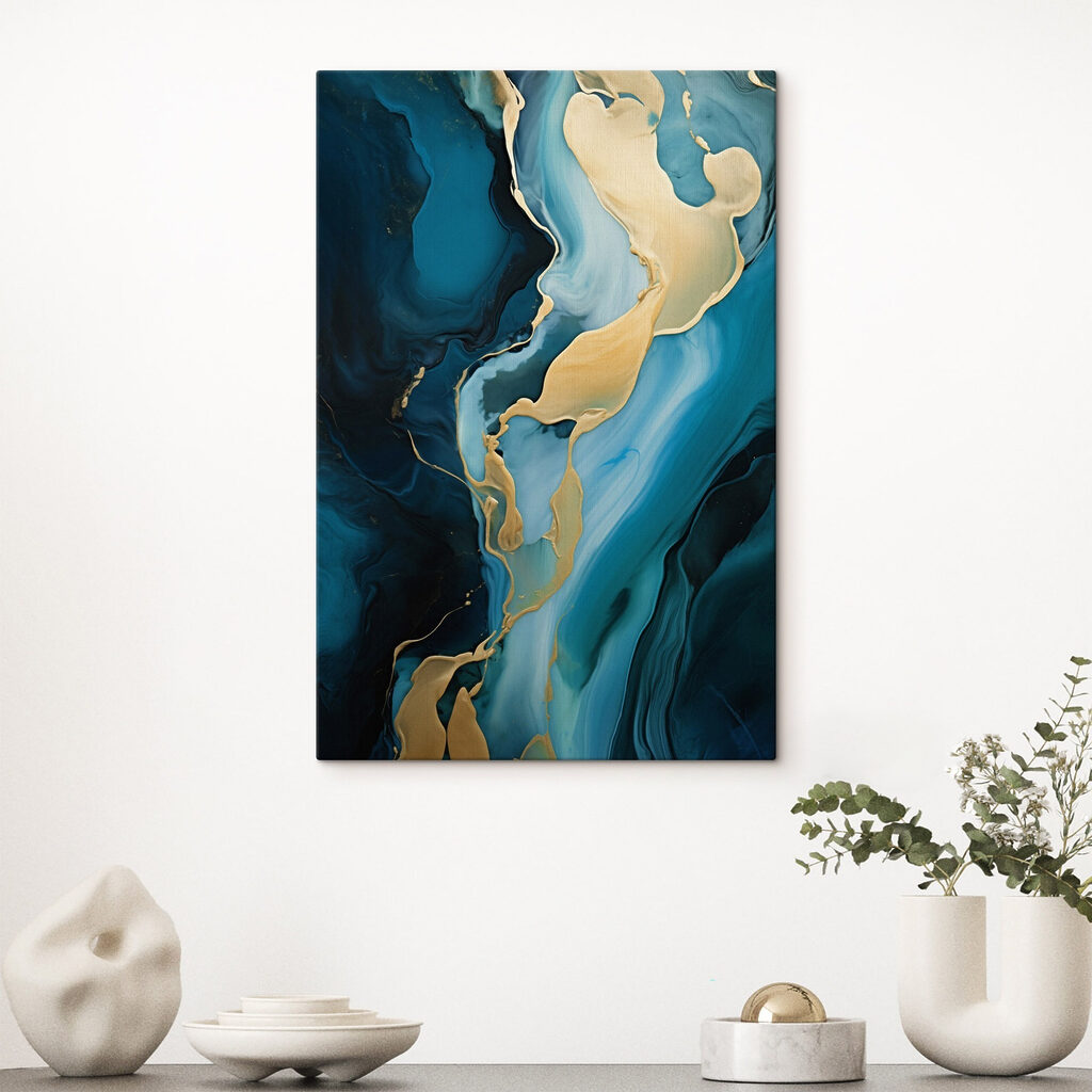 Veio dourado sobre azul — interior 3