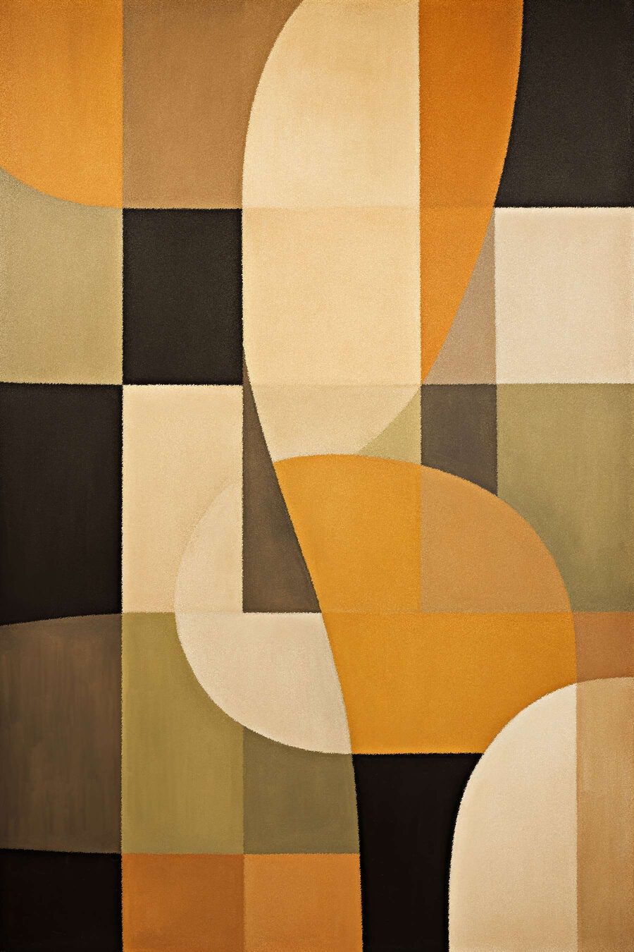 Arcos ocre sobre verde — design completo
