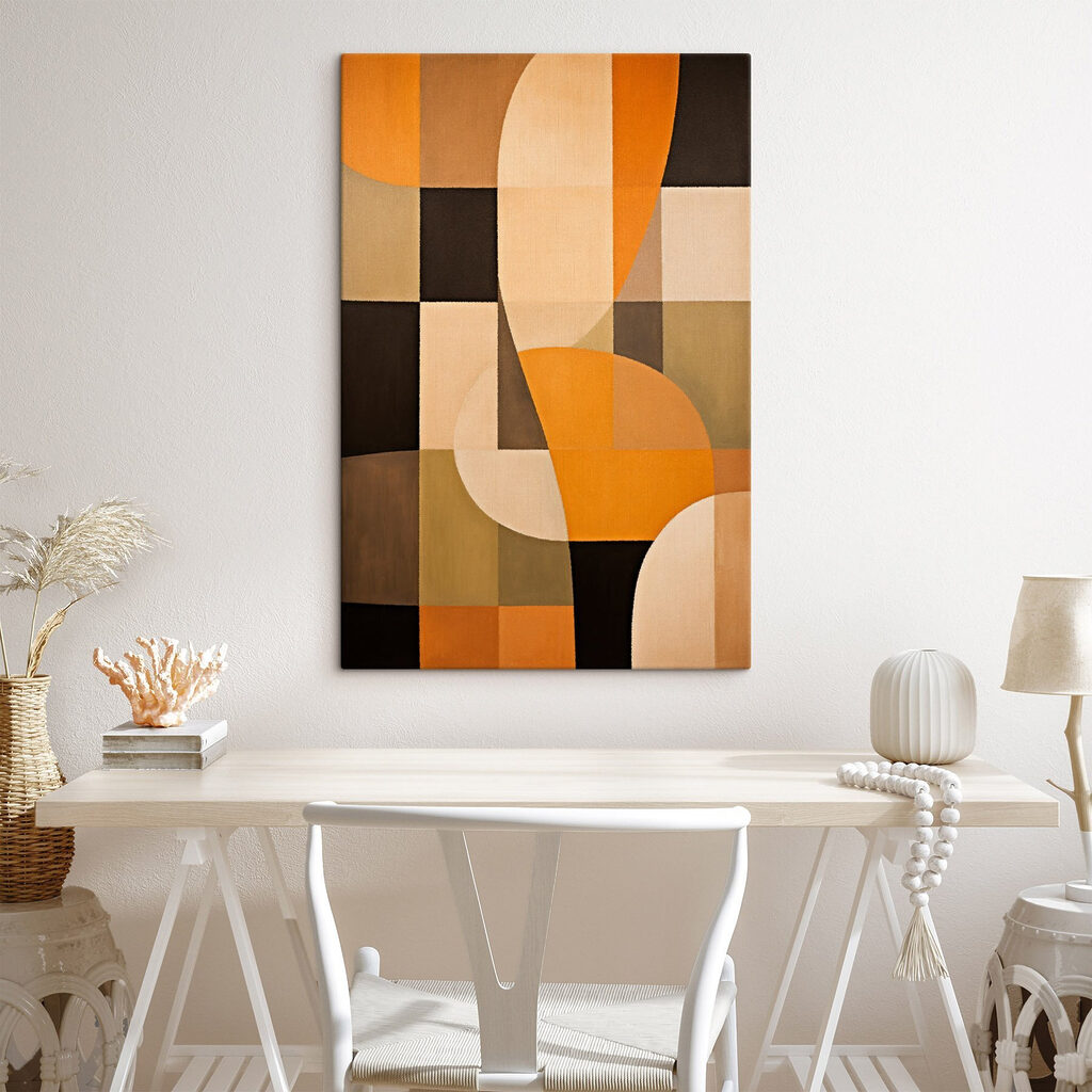 Arcos ocre sobre verde — interior 3