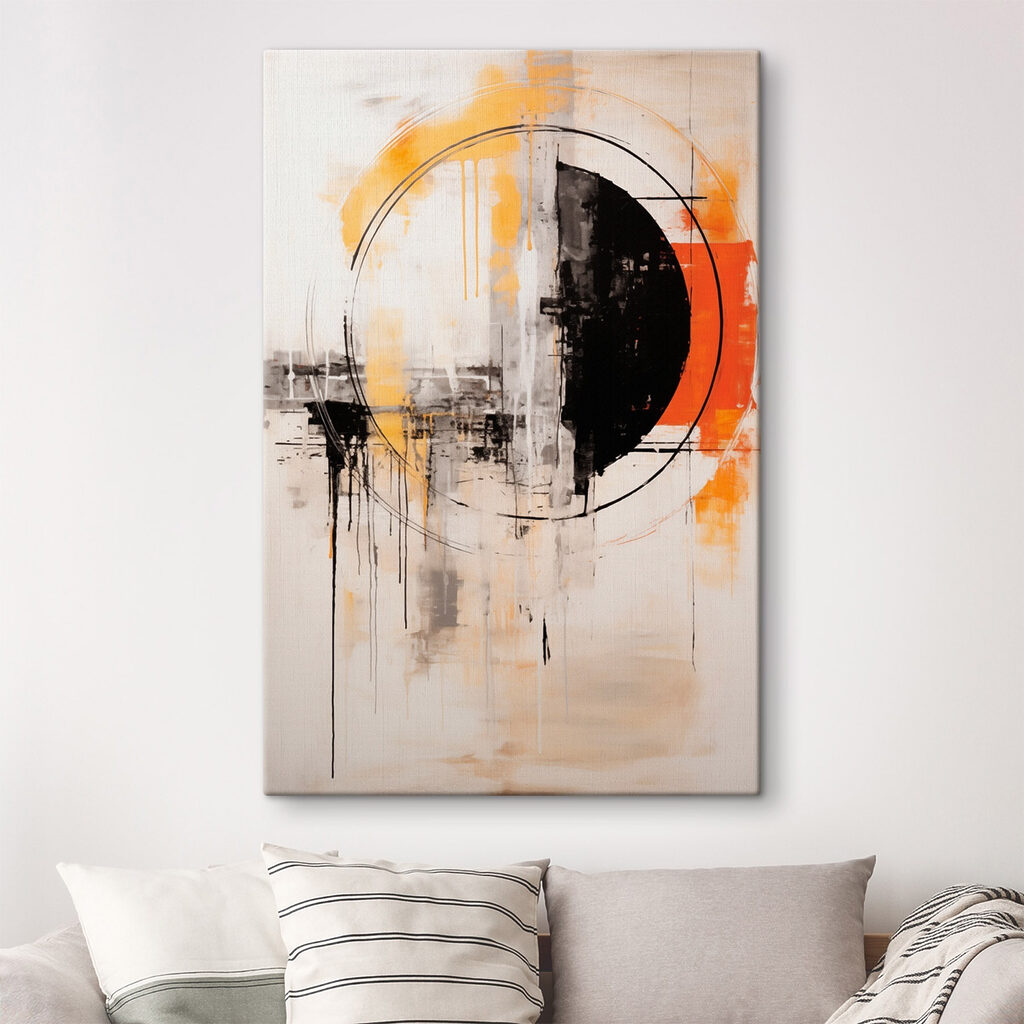 Semicírculo negro com laranja — interior 2