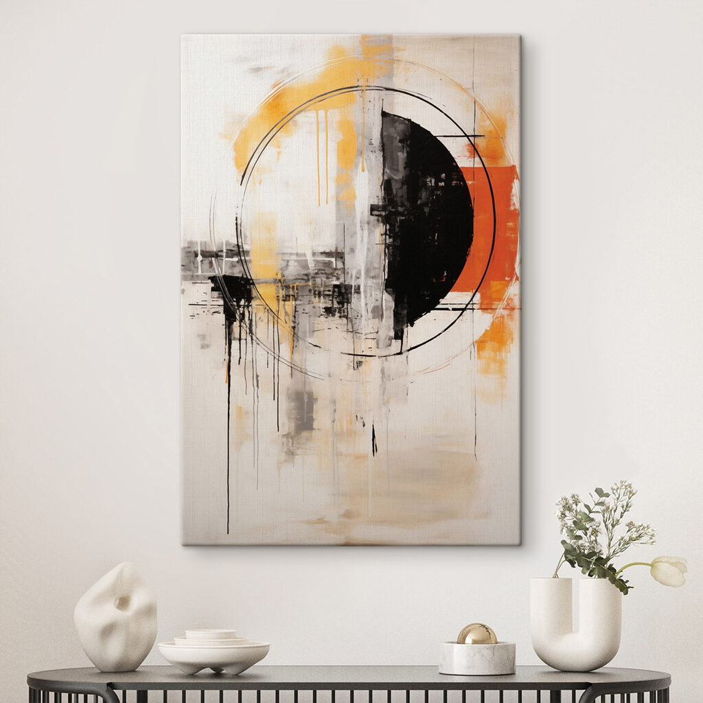Semicírculo negro com laranja — interior 1