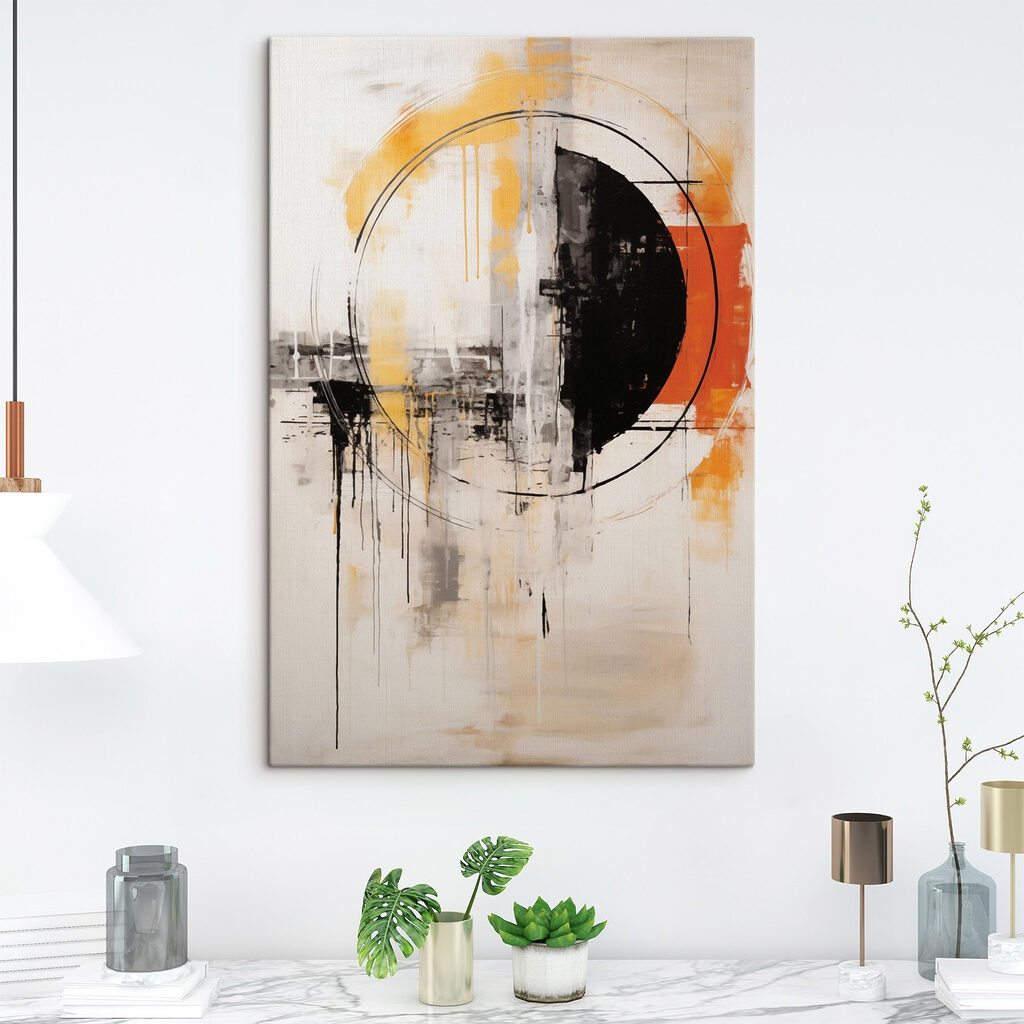 Semicírculo negro com laranja — interior 3