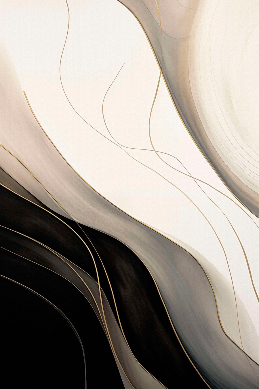Ondas pretas e bege — design completo