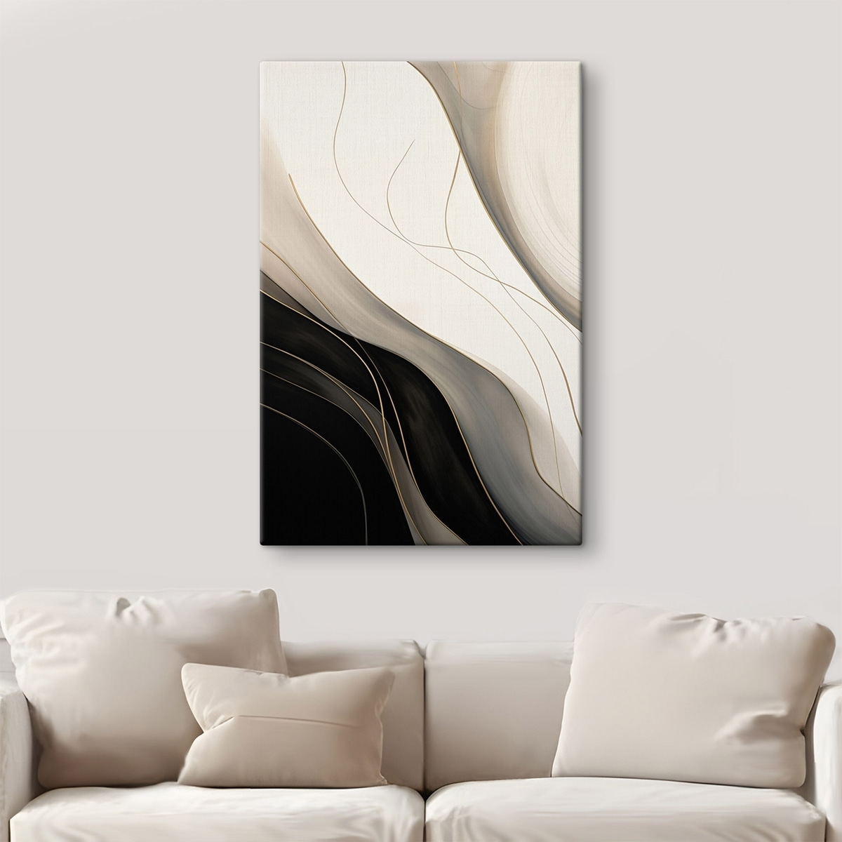 Ondas pretas e bege — interior 3
