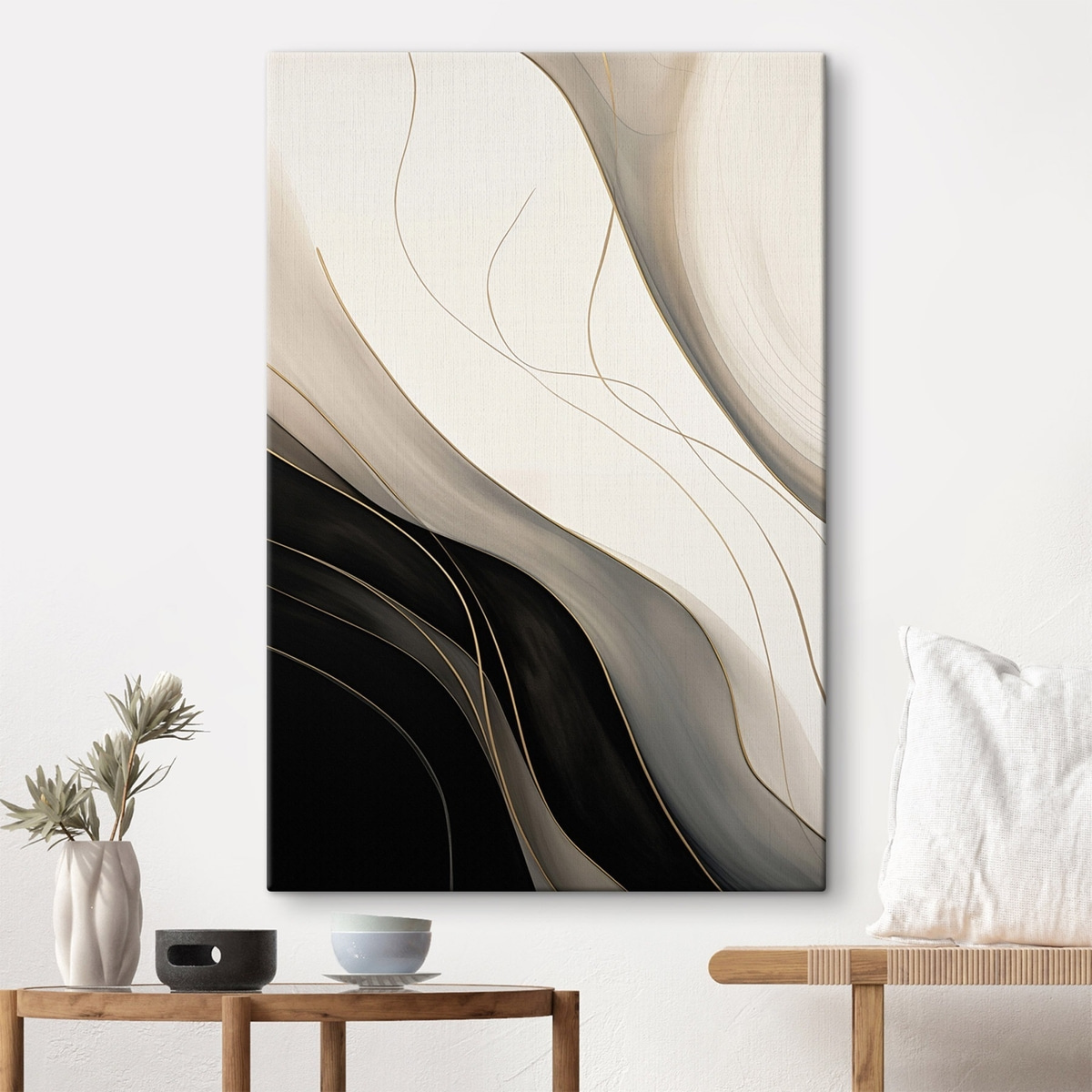 Ondas pretas e bege — interior 1