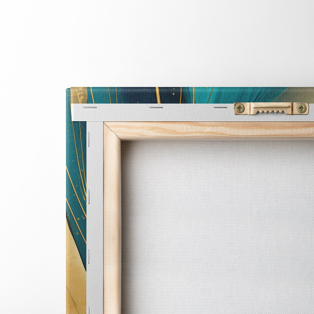 Ondas turquesa e dourado — verso