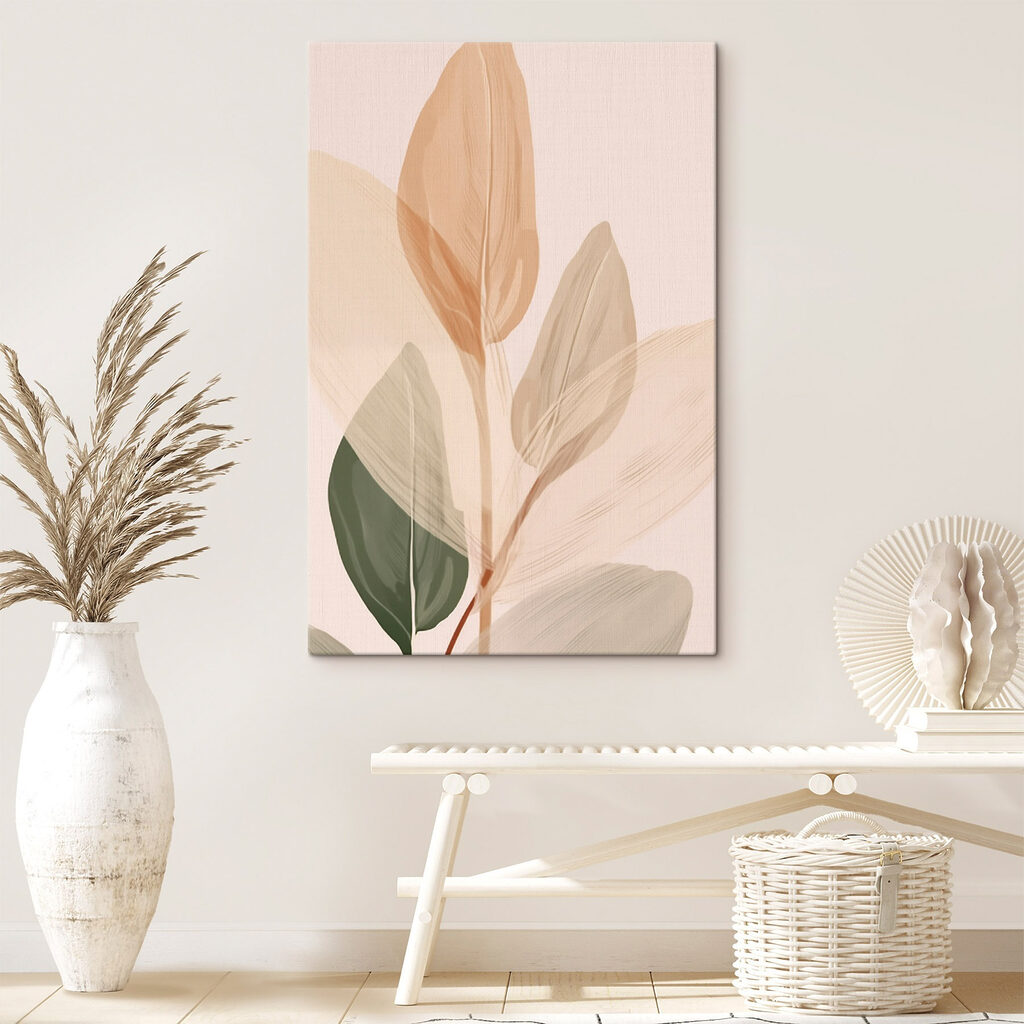 Folhas pêssego sobre rosa — interior 2