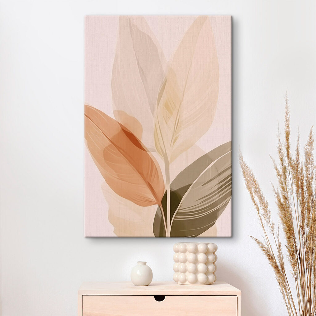 Folhas pastel e nervuras — interior 1