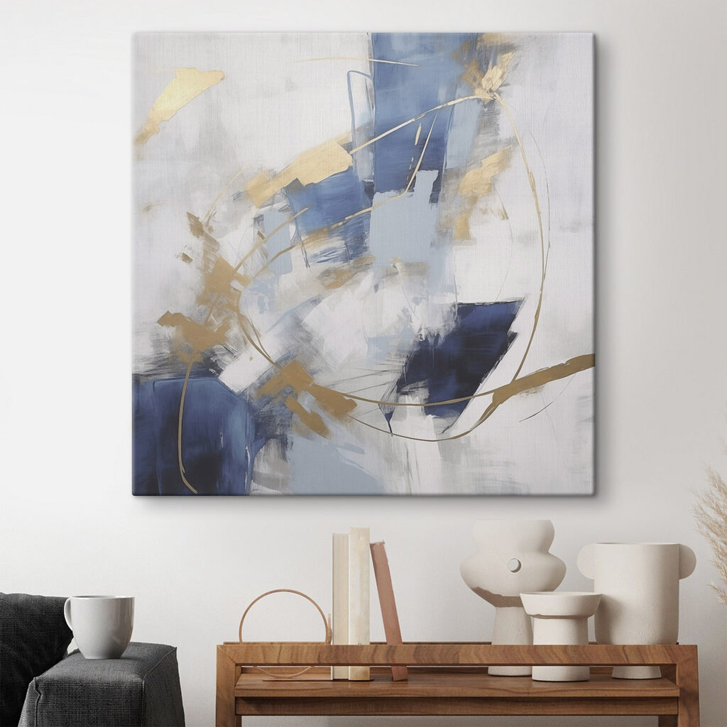 Azul com laços dourados — interior 2