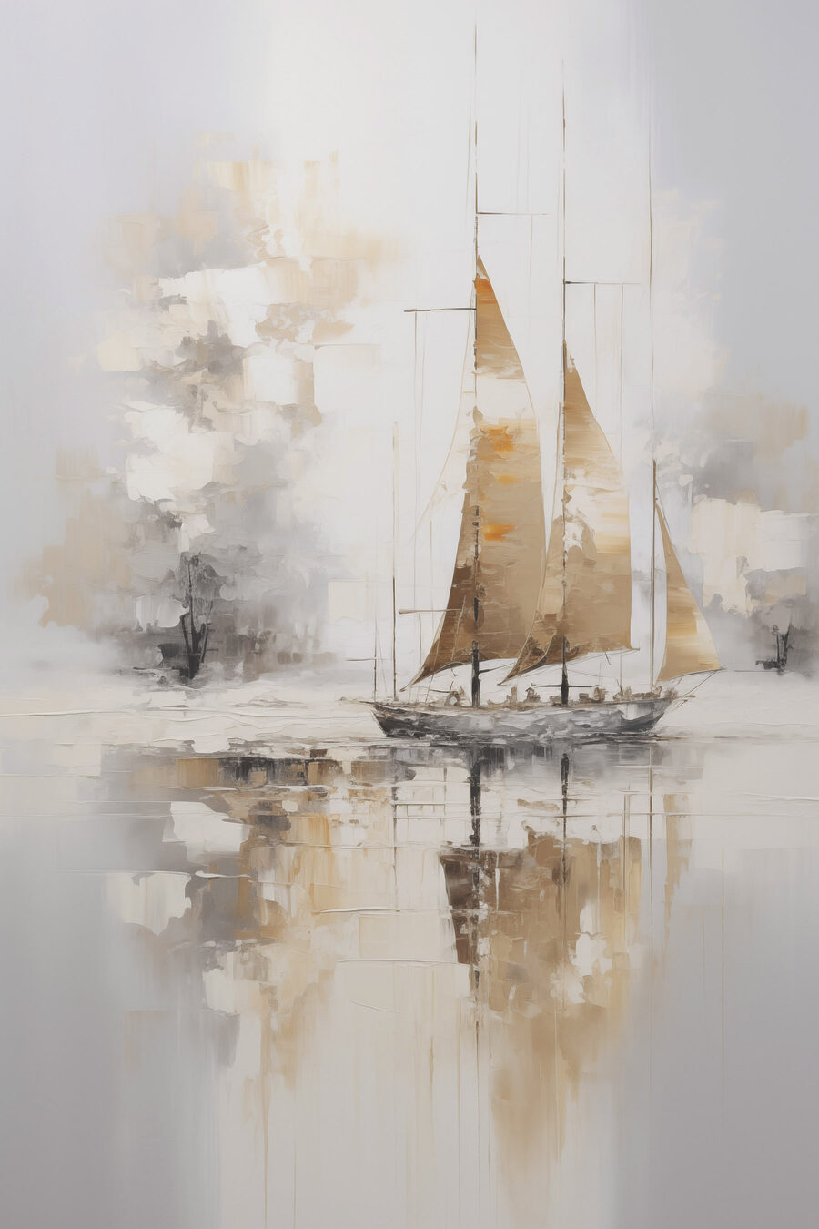 Velas ocre na neblina — design completo
