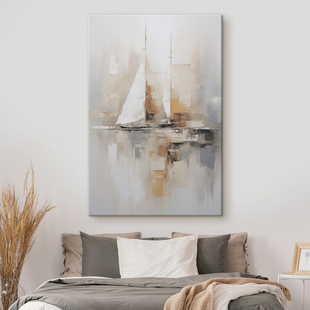 Velas brancas e reflexo — interior 1