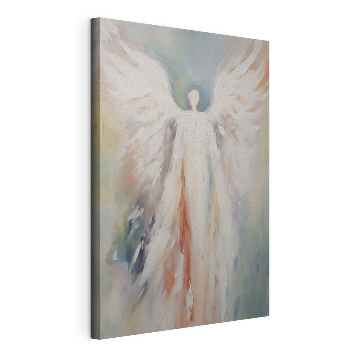 Anjo, tela esticada e borda contínua