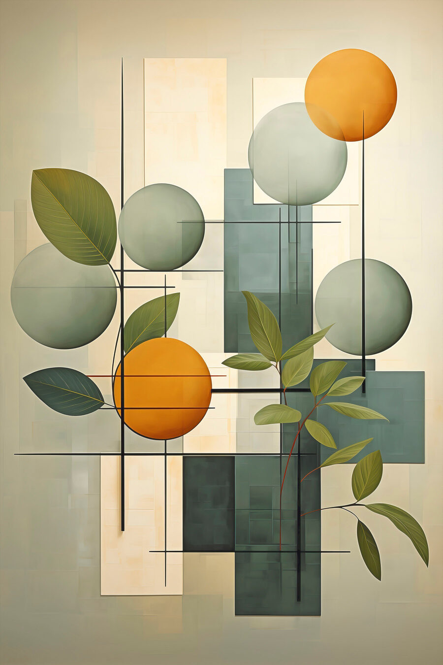 Ramos verdes e ocre — design completo