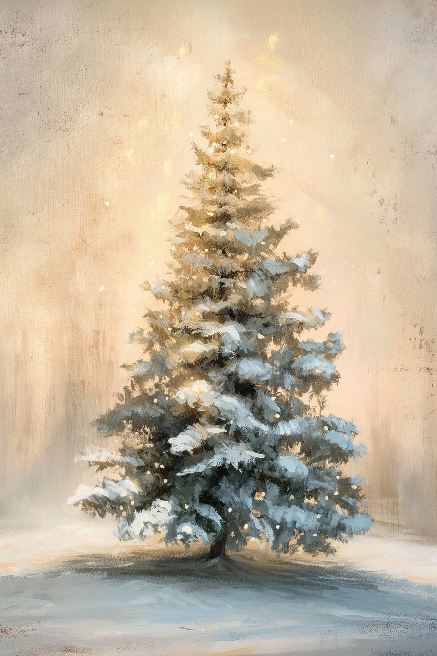 Árvore natalícia na neve — design completo