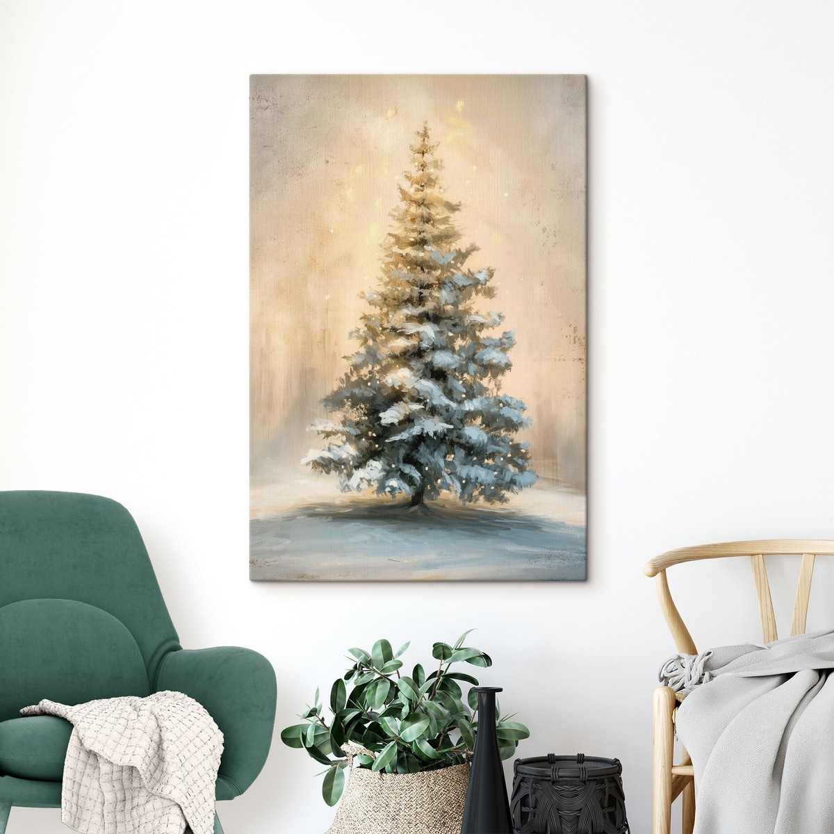 Árvore natalícia na neve — interior 1