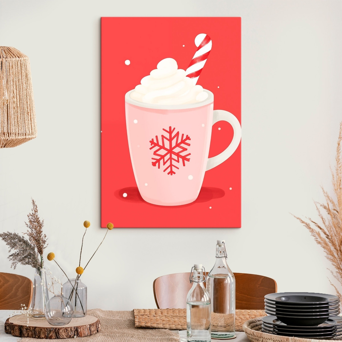Chocolate quente de Natal num interior