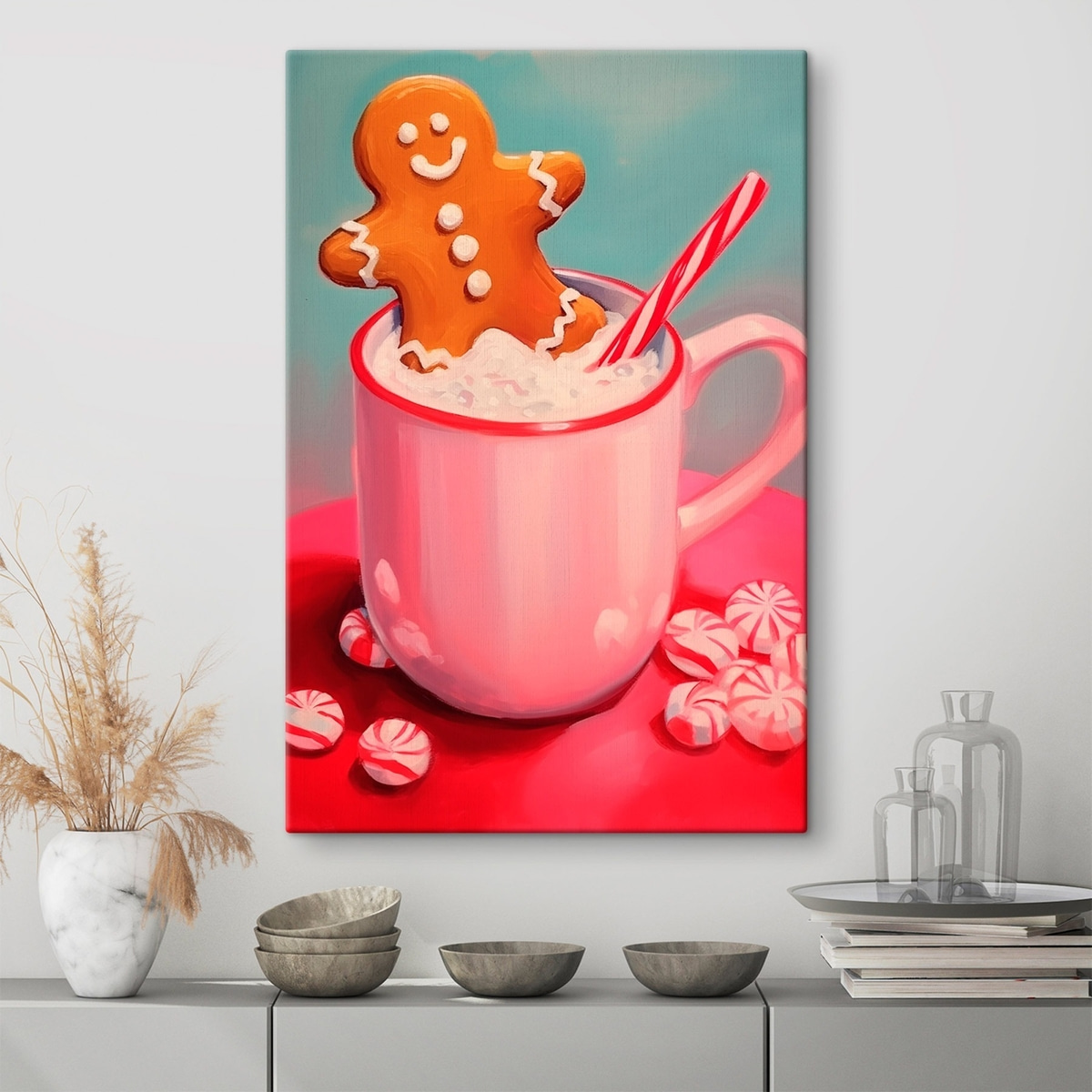 Boneco de gengibre num interior