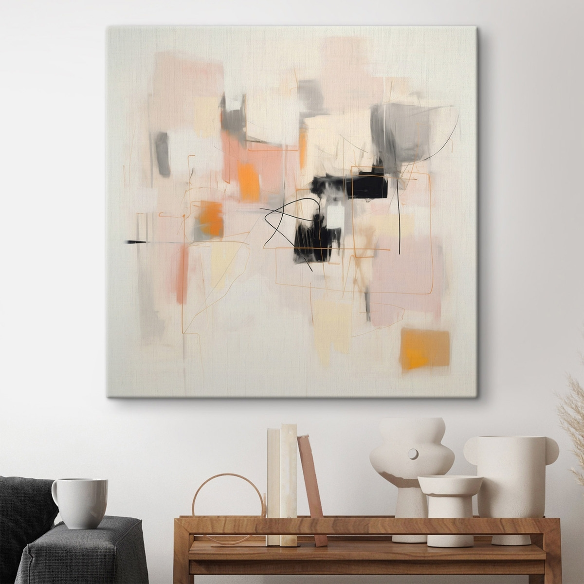 Minimalista em tons suaves — interior 1