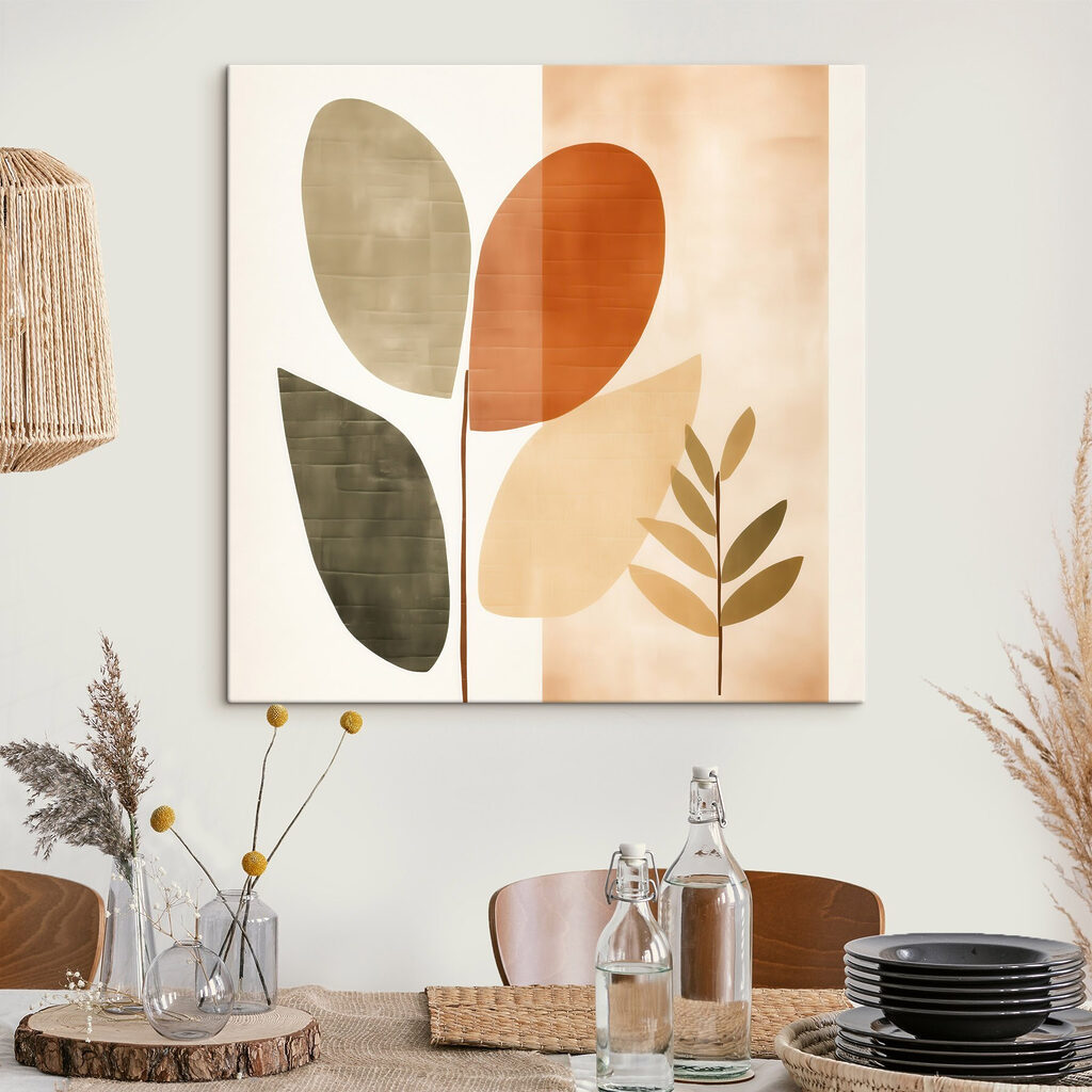 Folhas estilizadas com ramo — interior 1