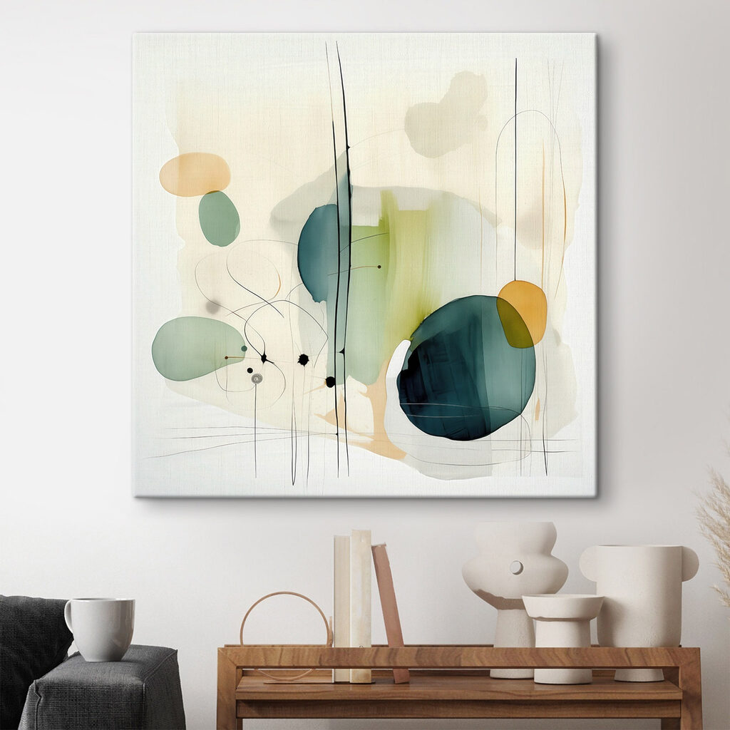 Formas verdes com linhas — interior 1