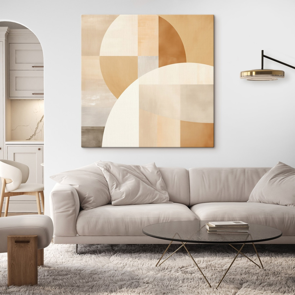 Geometria em tons pastel — interior 1