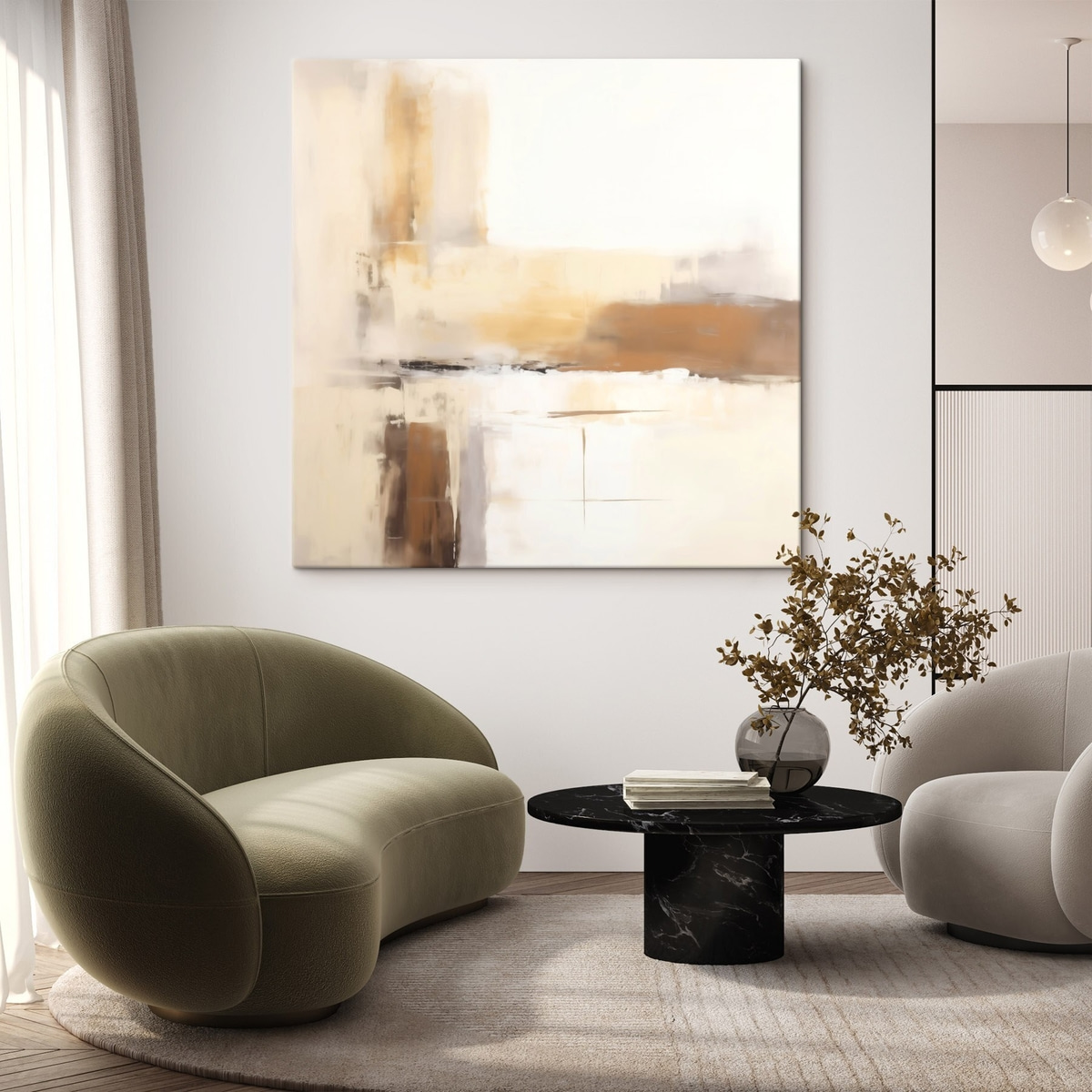 Composição abstrata quente — interior 1