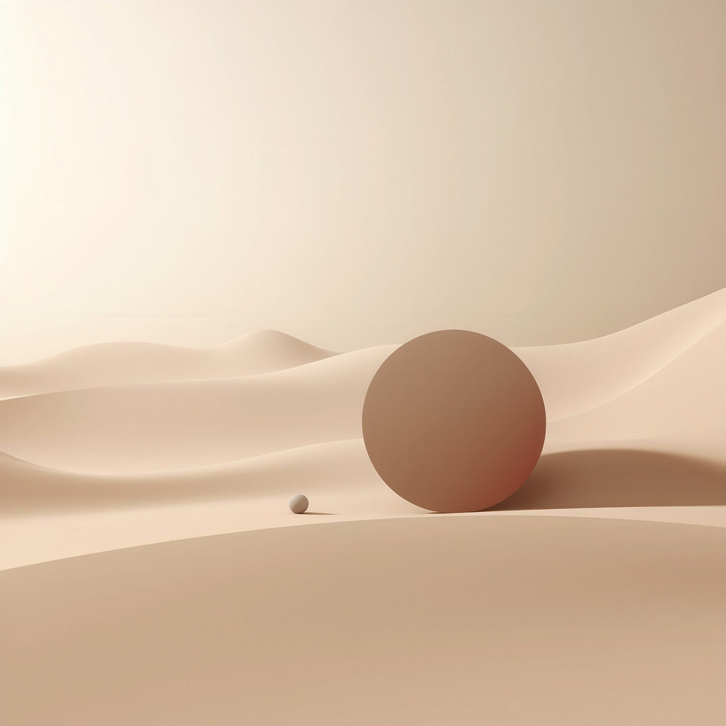 Forma redonda sobre dunas — design completo