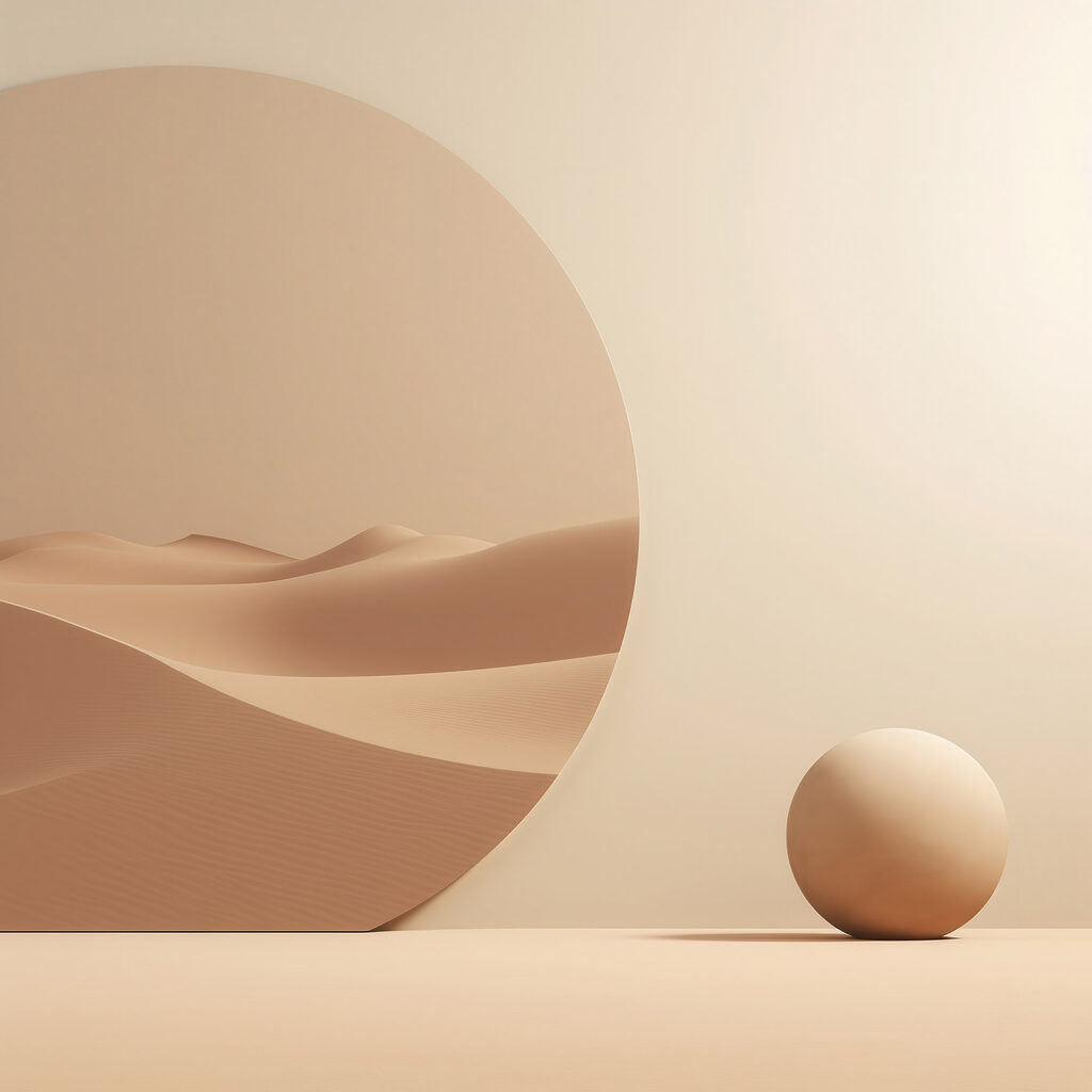 Círculo arenoso e esfera — design completo