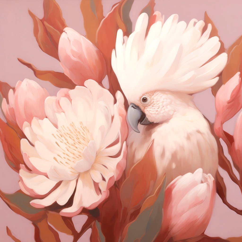 Pássaro entre flores — design completo