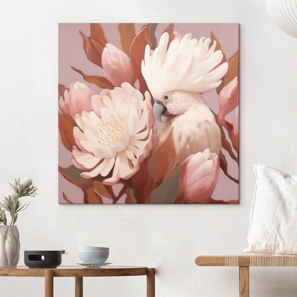 Pássaro entre flores — interior 1