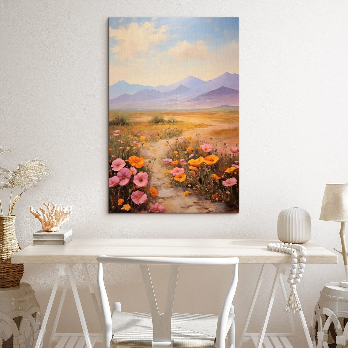 Campo e montanhas pastel — interior 2
