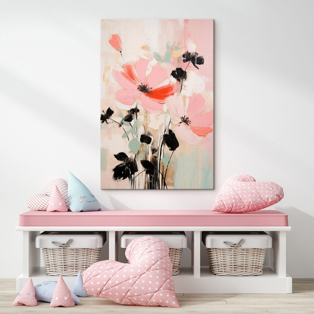 Flores coral em pinceladas — interior 2