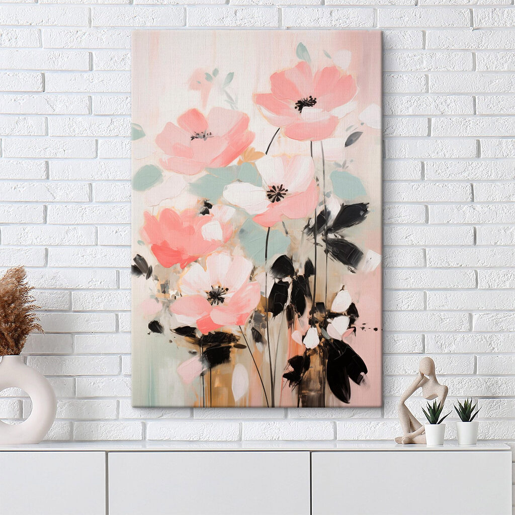 Flores cor-de-rosa entre sombras — interior 1