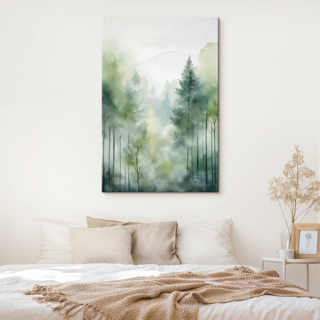 Abetos verdes na névoa — interior 2