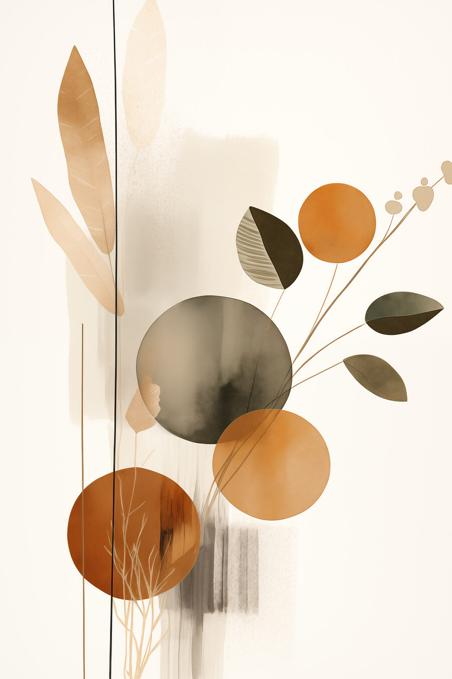 Formas redondas entre ramos — design completo