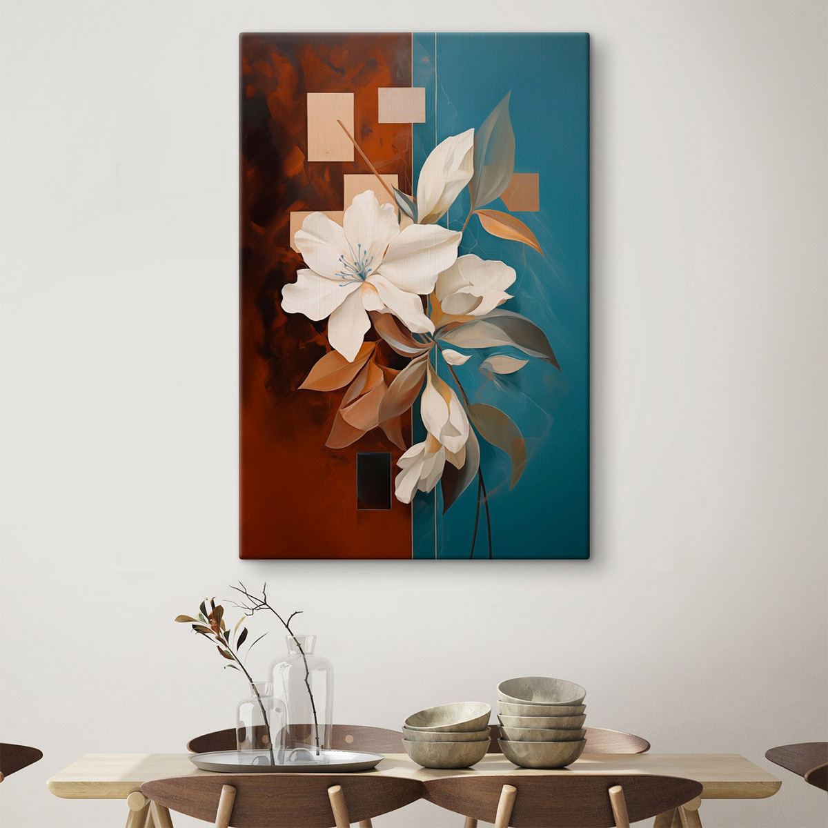 Flores brancas abstratas — interior 1