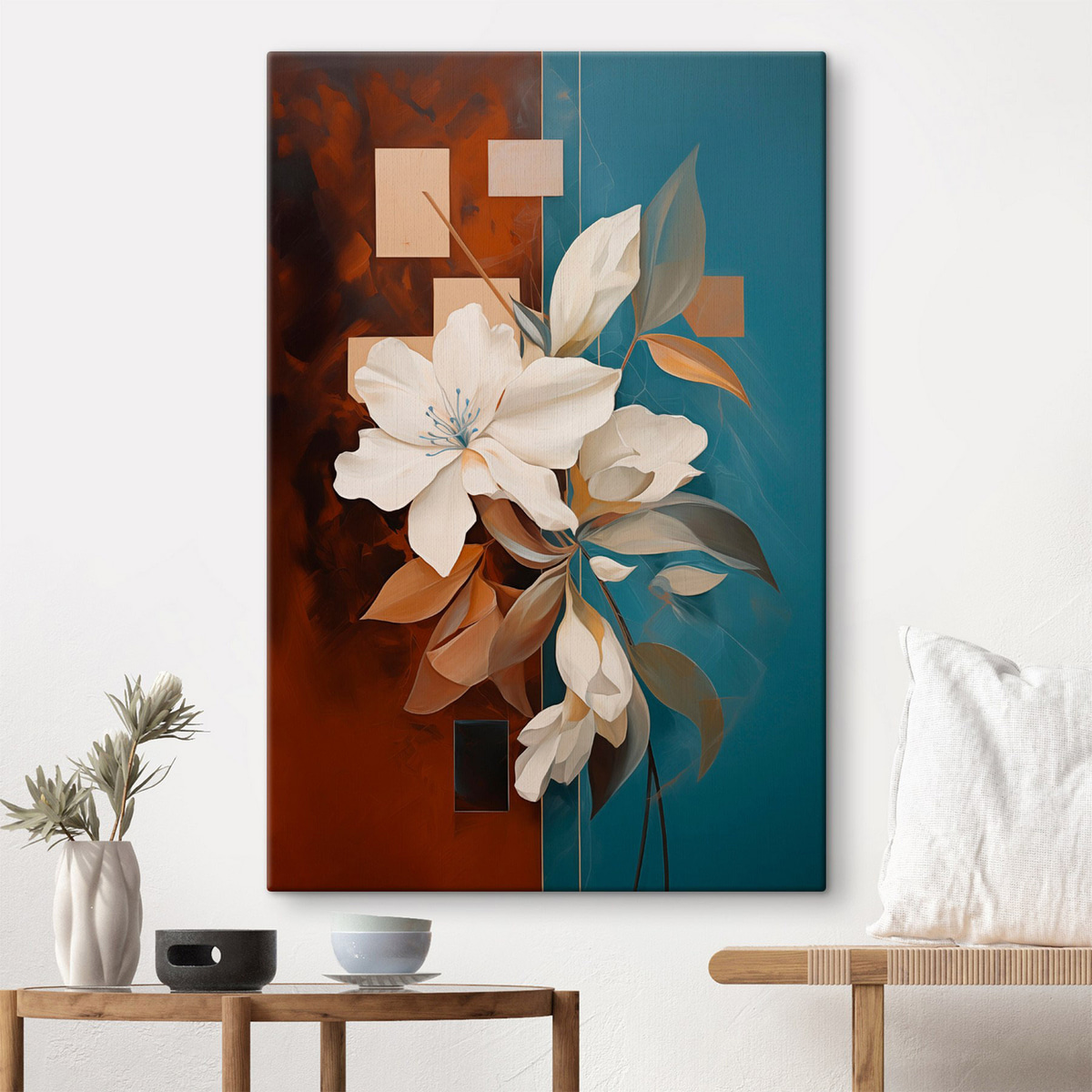 Flores brancas abstratas — interior 2
