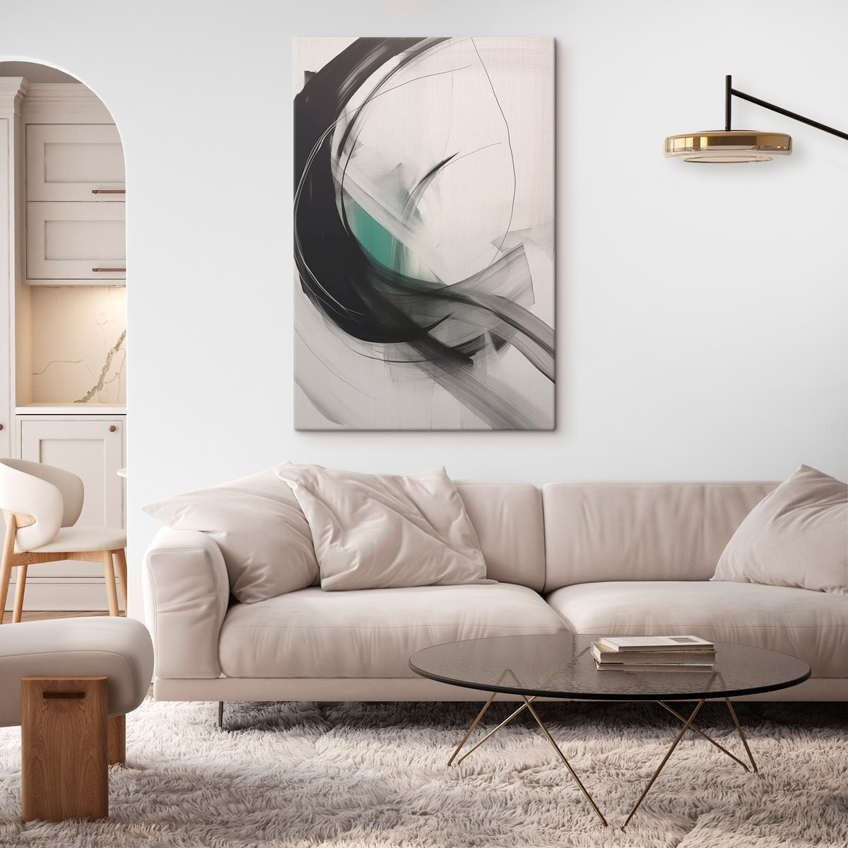 Arte abstrata num interior