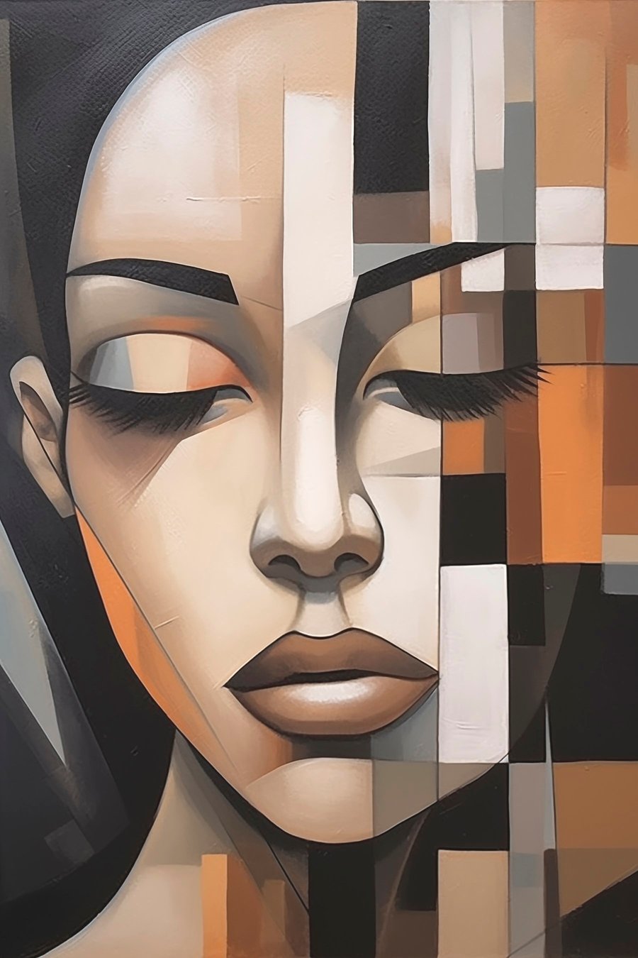 Retrato cubista de mulher — design completo