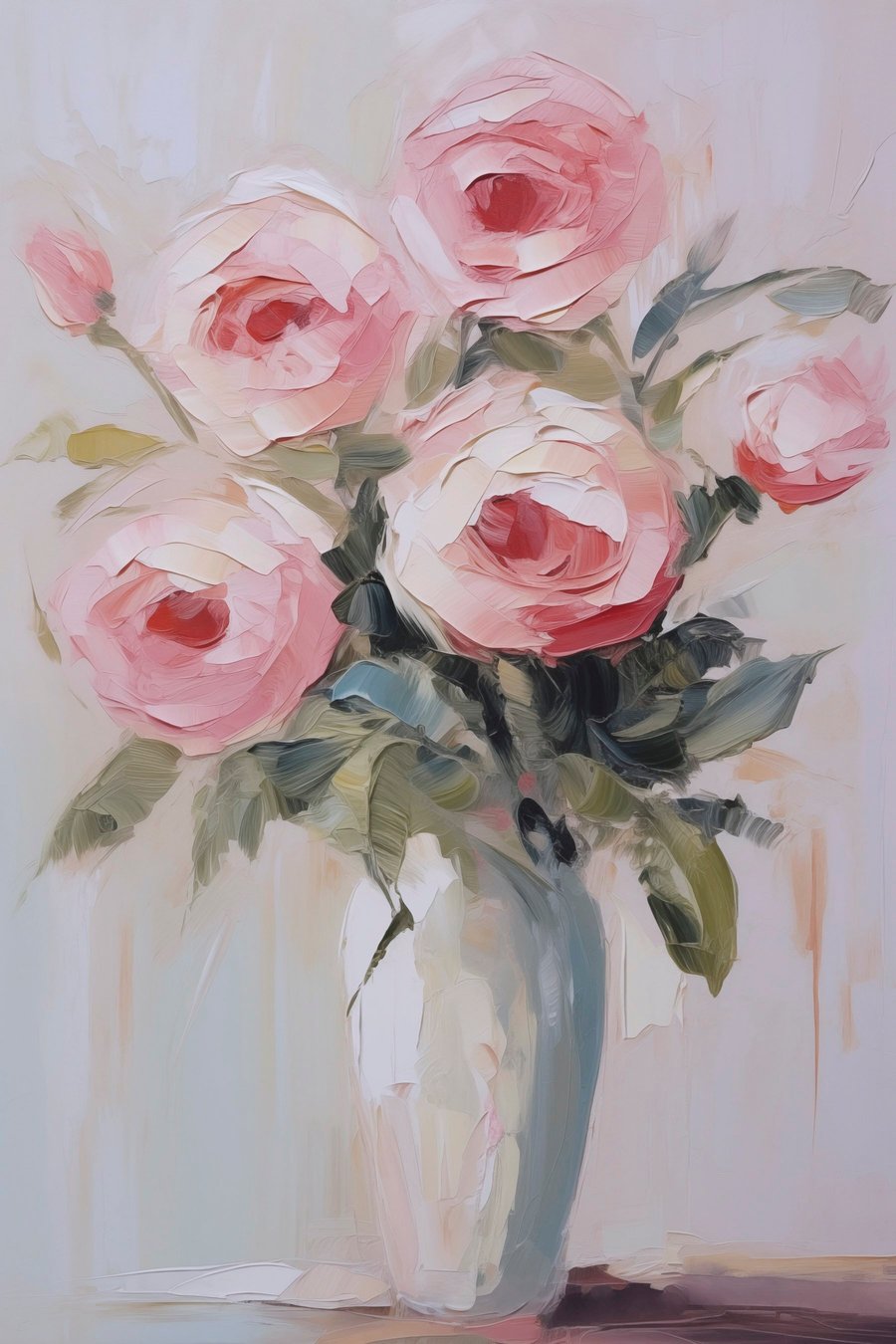 Rosas numa jarra — design completo
