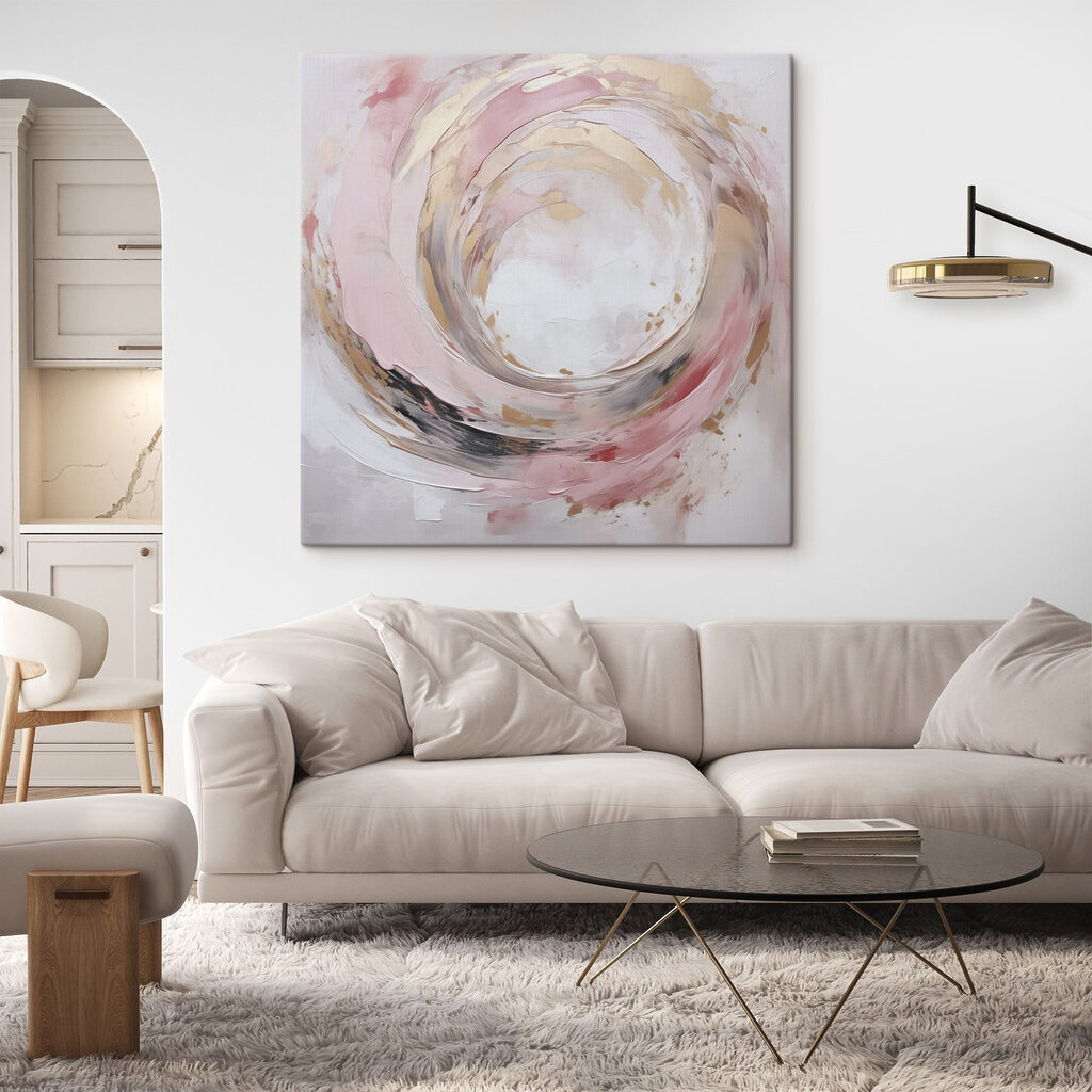 Círculo rosa e dourado — interior 2
