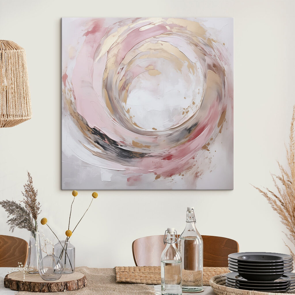 Círculo rosa e dourado — interior 1
