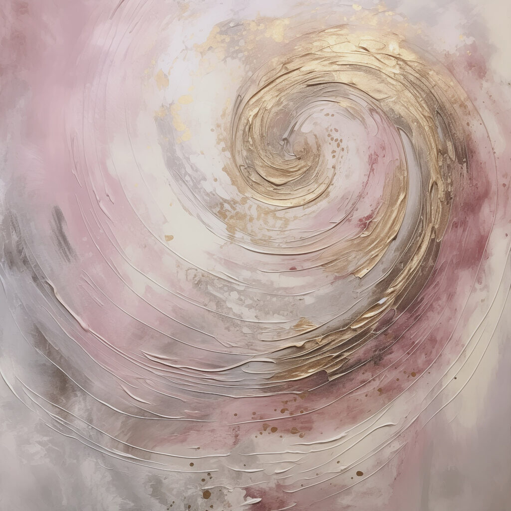 Espiral dourada em rosa — design completo